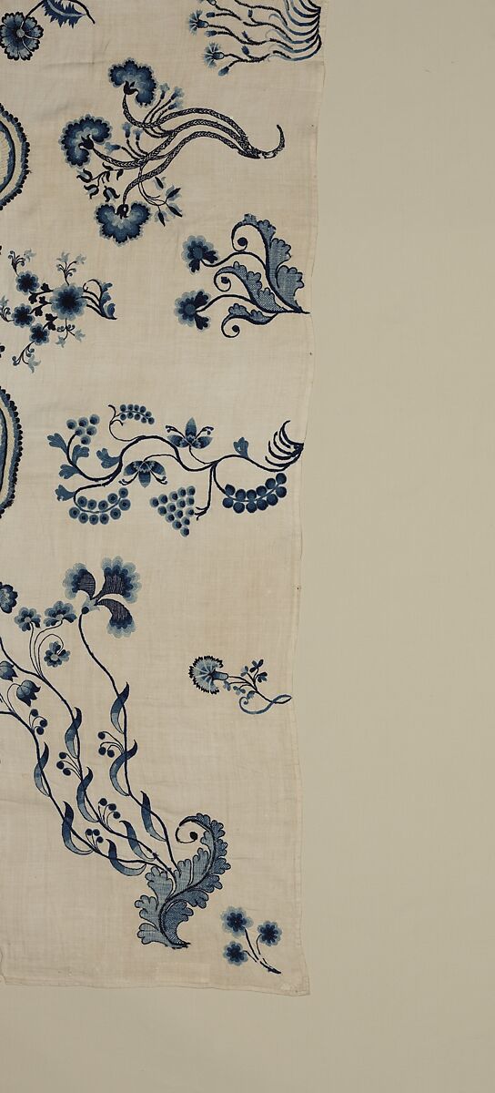 Embroidered coverlet, Ruth Culver Coleman (died 1801), Linen and wool, embroidered, American
