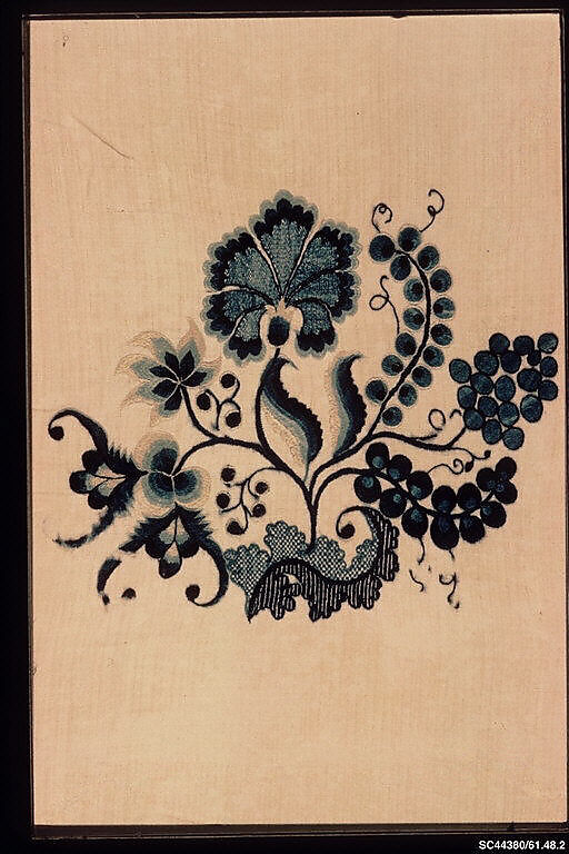 Embroidered bed hangings, Ruth Culver Coleman (died 1801), Linen embroidered with wool, American