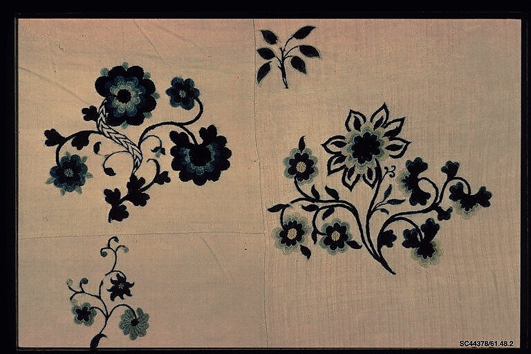 Embroidered bed hangings, Ruth Culver Coleman (died 1801), Linen embroidered with wool, American