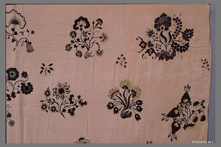 Embroidered bed hangings, Ruth Culver Coleman (died 1801), Linen embroidered with wool, American