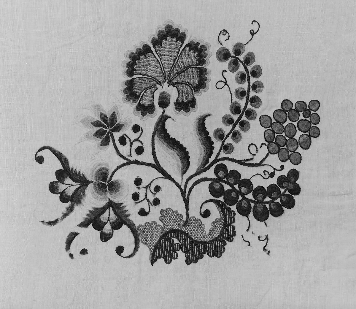 Embroidered bed hangings, Ruth Culver Coleman (died 1801), Linen embroidered with wool, American