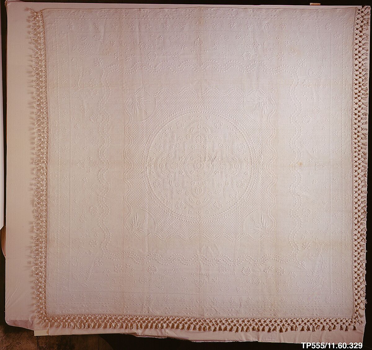 Quilt, Marseilles type, Cotton, woven, British