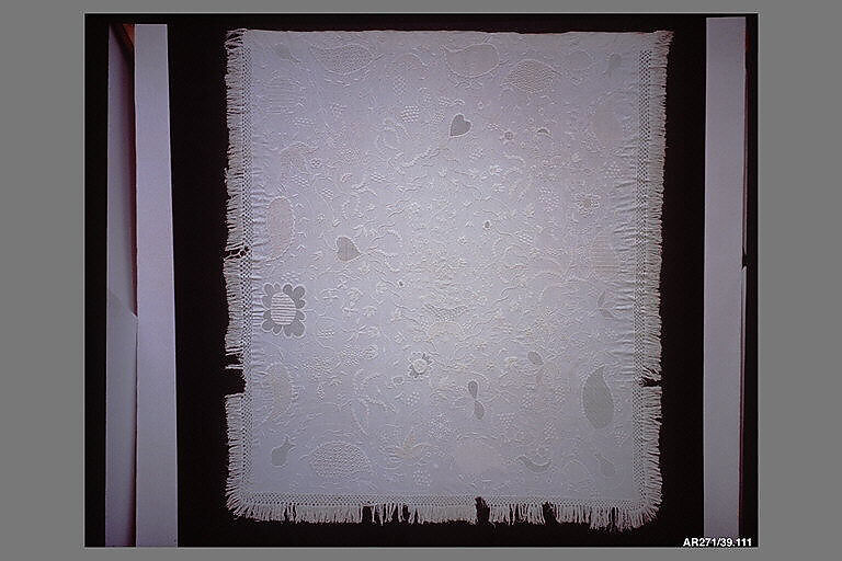 Embroidered whitework coverlet, Mary Walker Stith Jones (1802–1884), Cotton embroidered with cotton thread, American