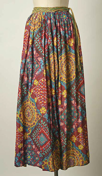 Skirt, Giorgio di Sant&#39;Angelo (American, born Italy, 1933–1989), cotton, synthetic fiber, metallic thread, American 