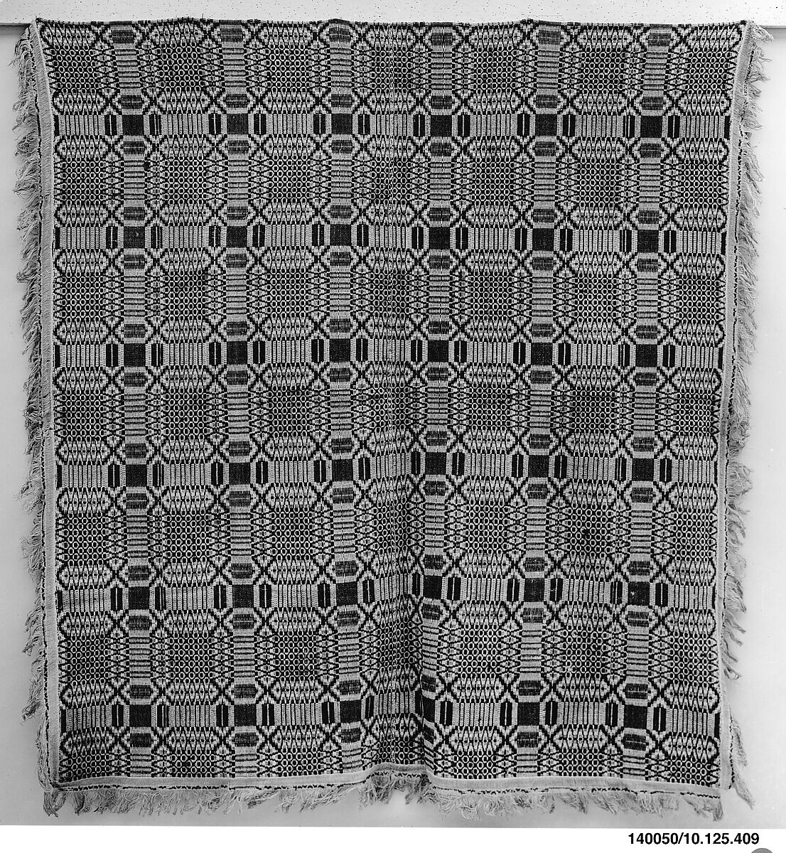 Coverlet, Saint Ann's Robe or Governor's Garden pattern, Wool and cotton, woven, American