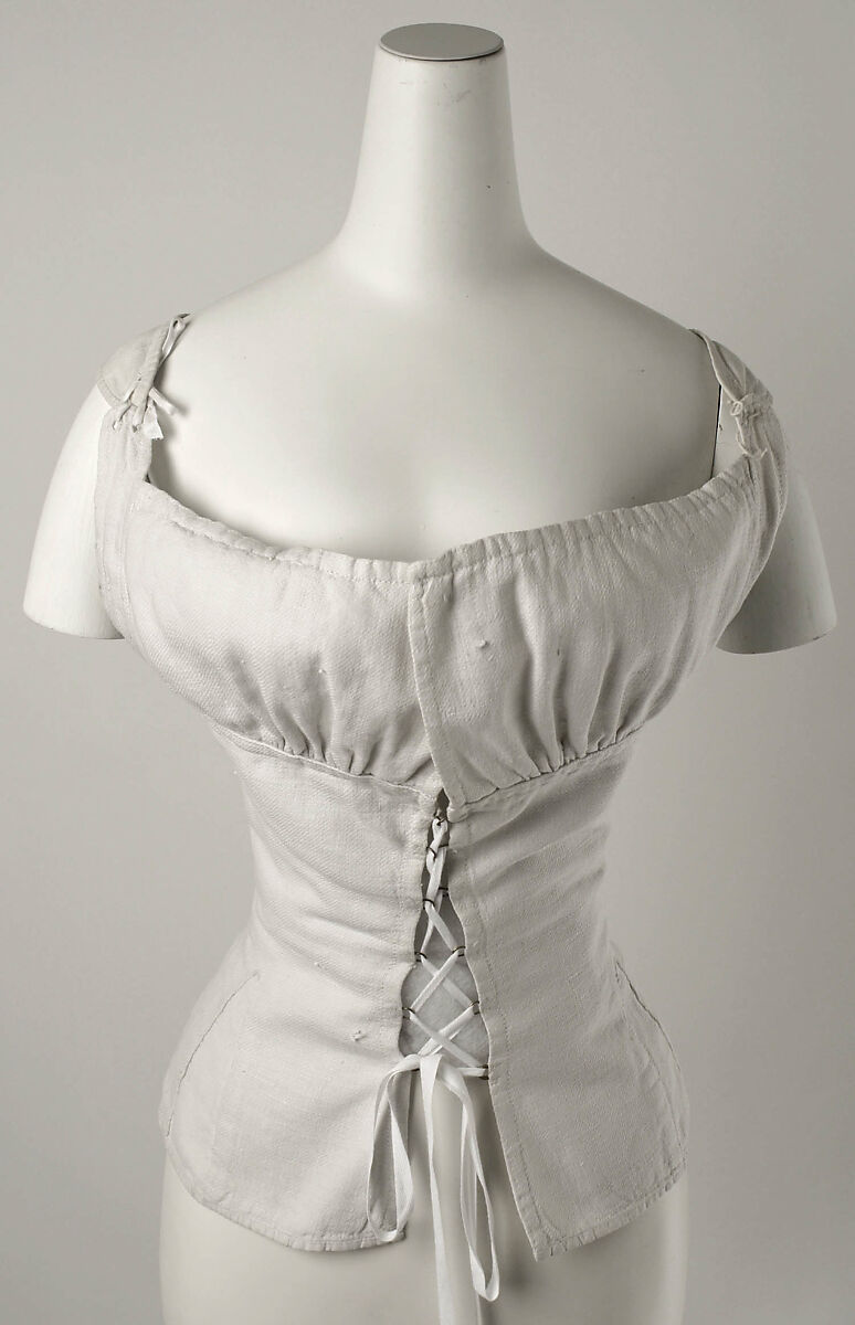 Corset, linen, metal, American or European 