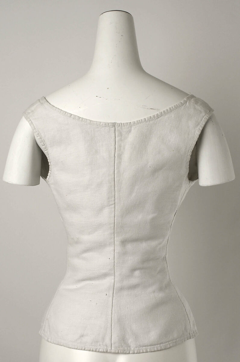 Corset, linen, metal, American or European