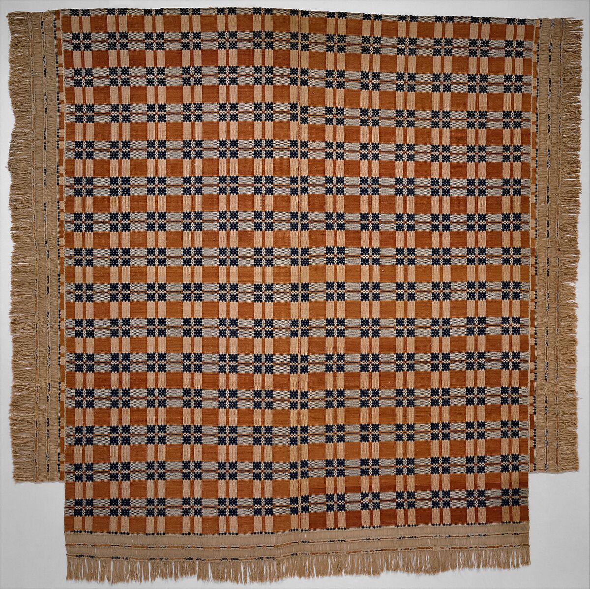 Coverlet, Wool and cotton, woven, American 