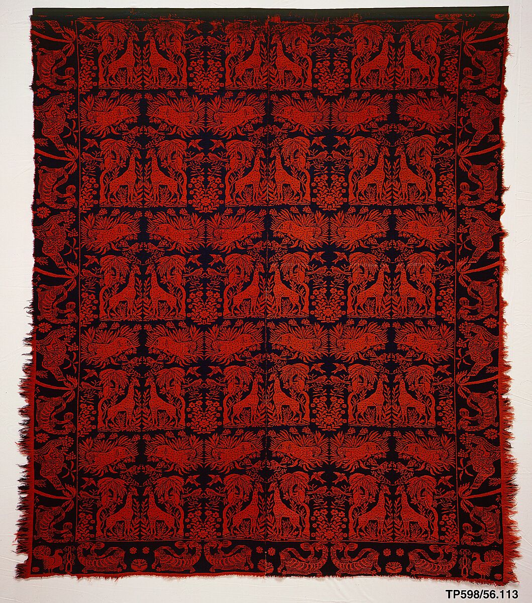 Coverlet, Wool, woven, American