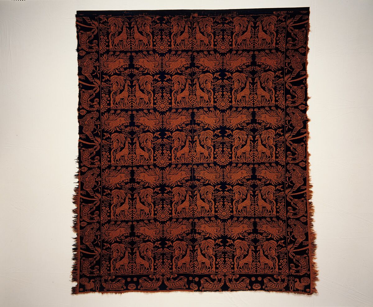 Coverlet, Wool, woven, American