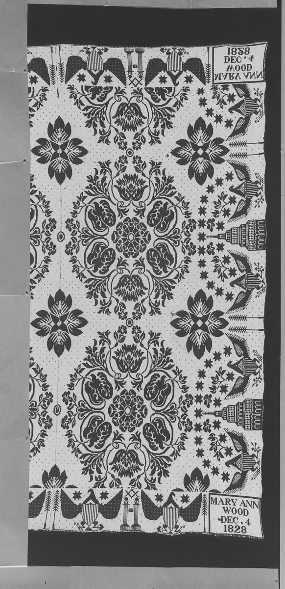 Coverlet, Workshop of James Alexander (1770–1870), Cotton and wool, woven, American