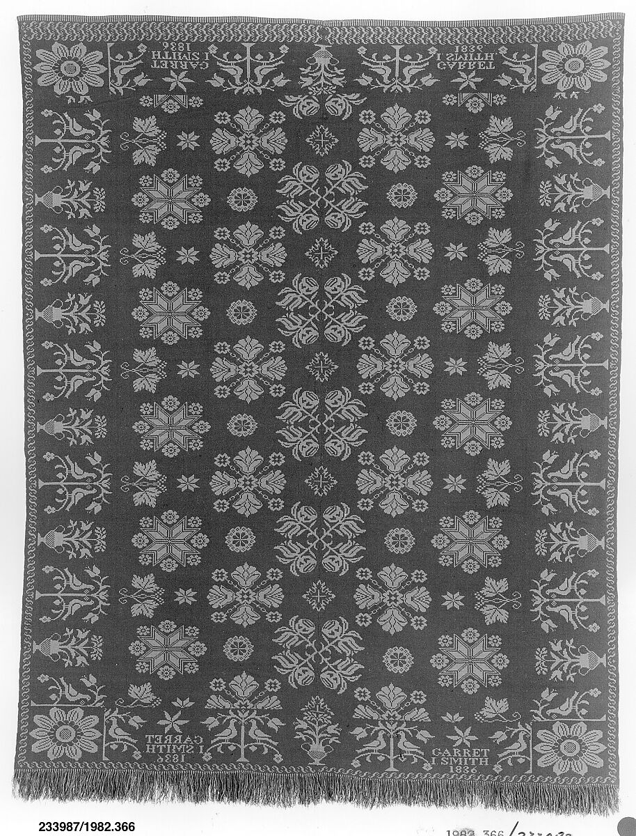 Coverlet, Wool, woven, American