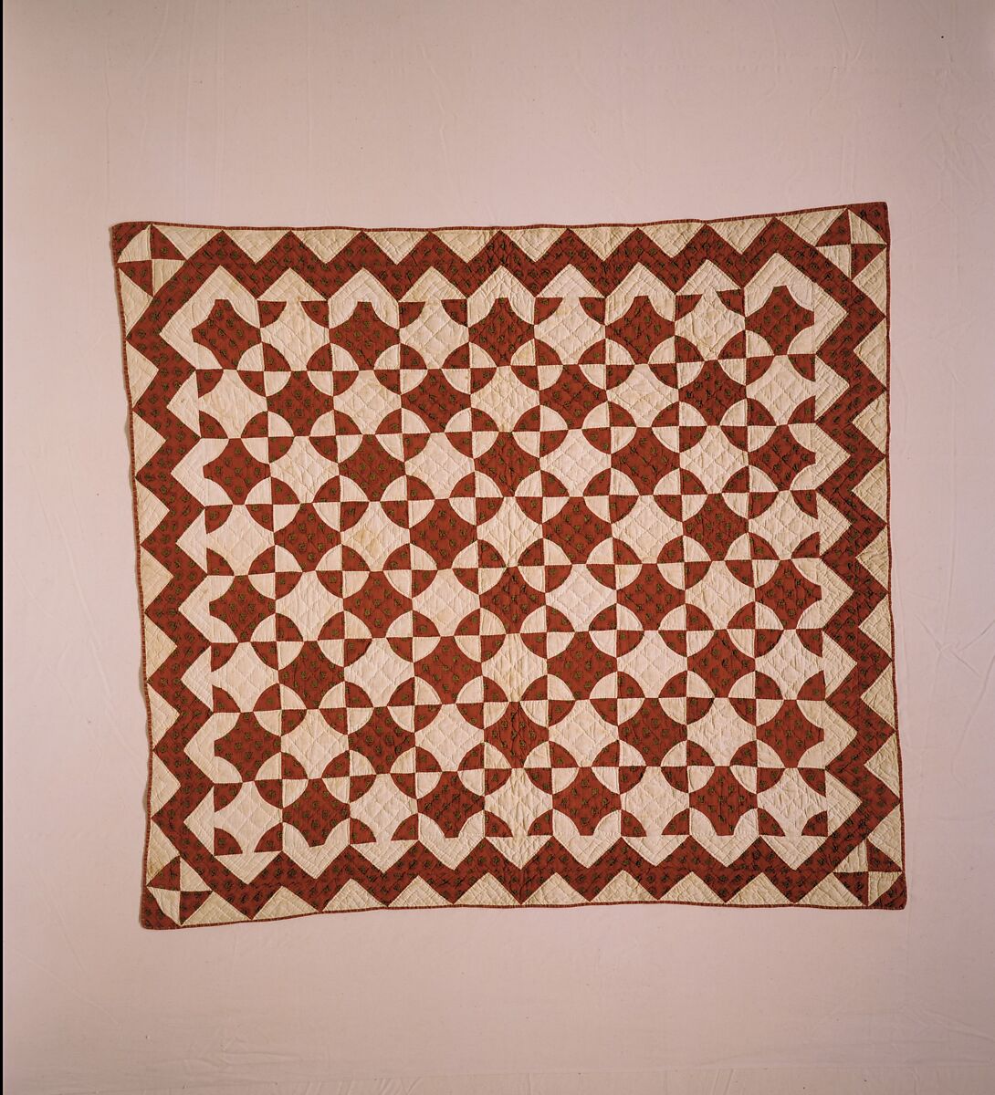 Crib Quilt, Mill Wheel pattern, Cotton, American