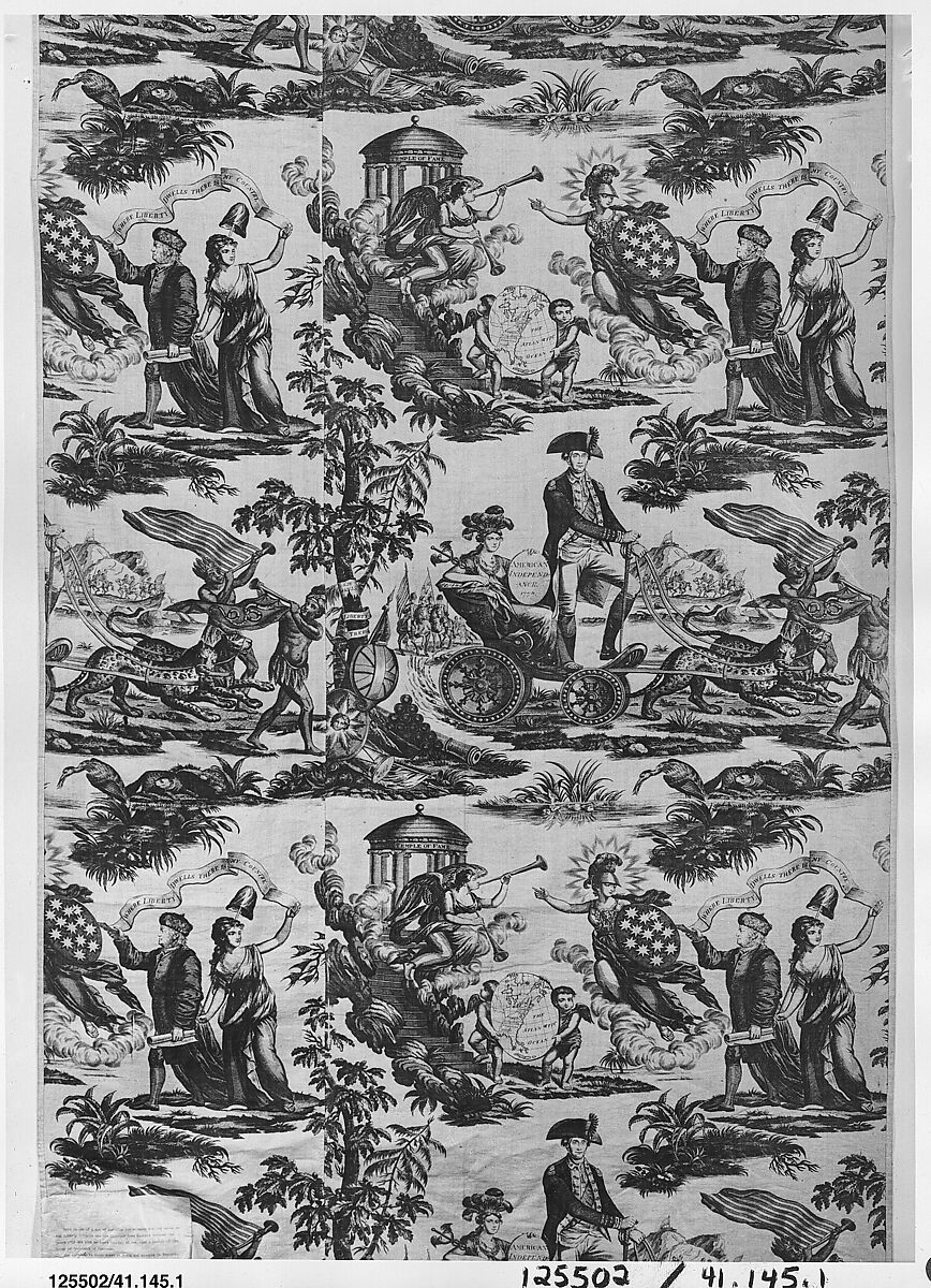 Curtain, Cotton, copperplate printed, British 