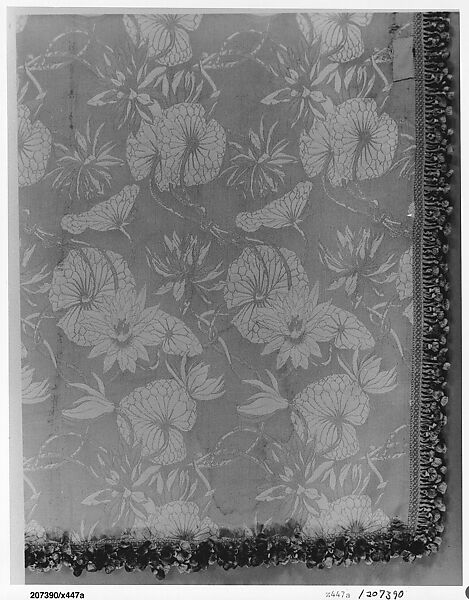 Water-lily curtain, Associated Artists (1883–1907), Silk, woven, American