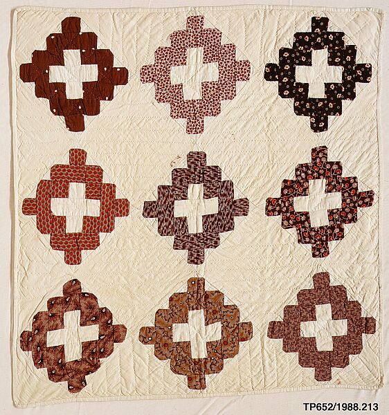 Doll Quilt, Chimney Sweep pattern, Ella Mygatt Whittlesey (born ca. 1845), Cotton, American
