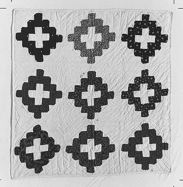 Doll Quilt, Chimney Sweep pattern, Ella Mygatt Whittlesey (born ca. 1845), Cotton, American