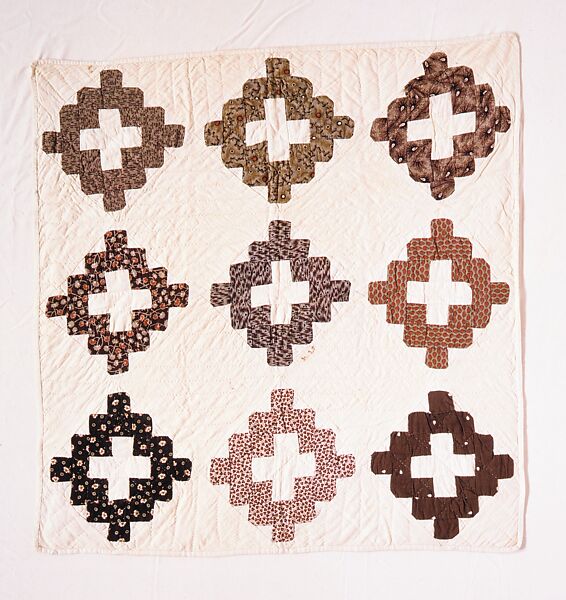 Doll Quilt, Chimney Sweep pattern, Ella Mygatt Whittlesey (born ca. 1845), Cotton, American