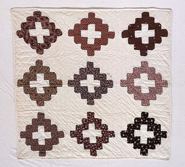 Doll Quilt, Chimney Sweep pattern, Ella Mygatt Whittlesey (born ca. 1845), Cotton, American 