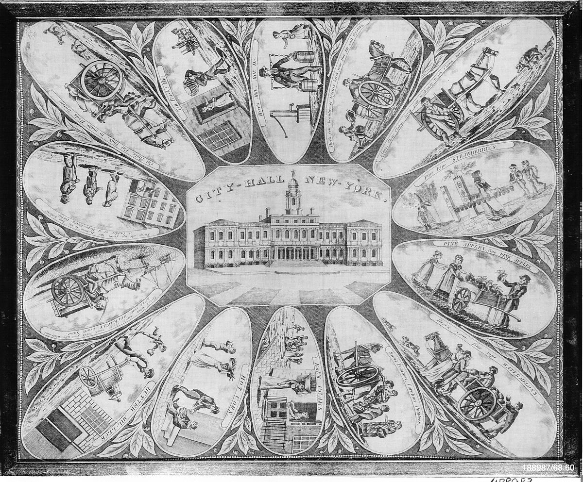 Handkerchief, Cotton, copperplate printed, British, probably