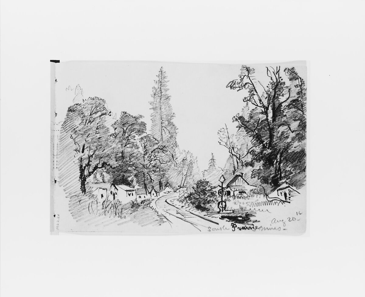 South Prairie Aug 20th (from Sketchbook X), William Trost Richards (American, Philadelphia, Pennsylvania 1833–1905 Newport, Rhode Island), Graphite on off-white wove paper, American 