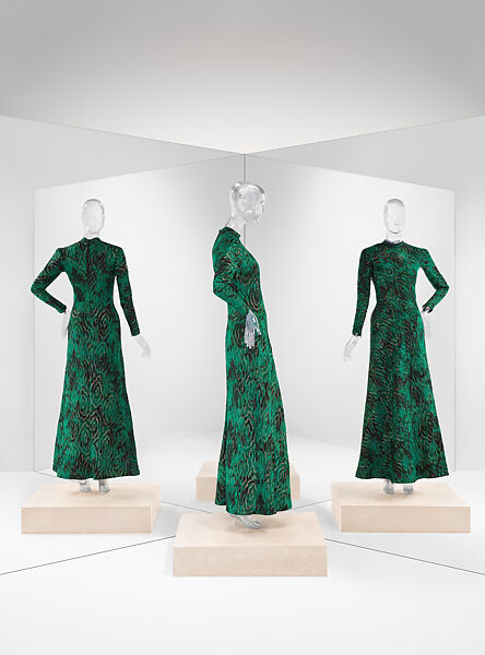 Dress, Schiaparelli (French, founded 1927), silk, metallic thread, French