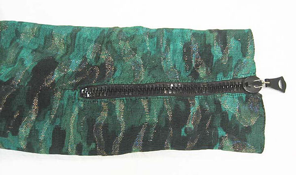 Dress, Schiaparelli (French, founded 1927), silk, metallic thread, French