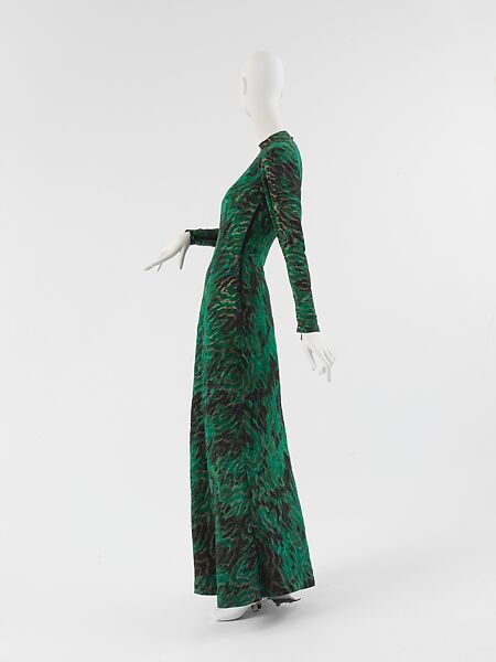 Dress, Schiaparelli (French, founded 1927), silk, metallic thread, French
