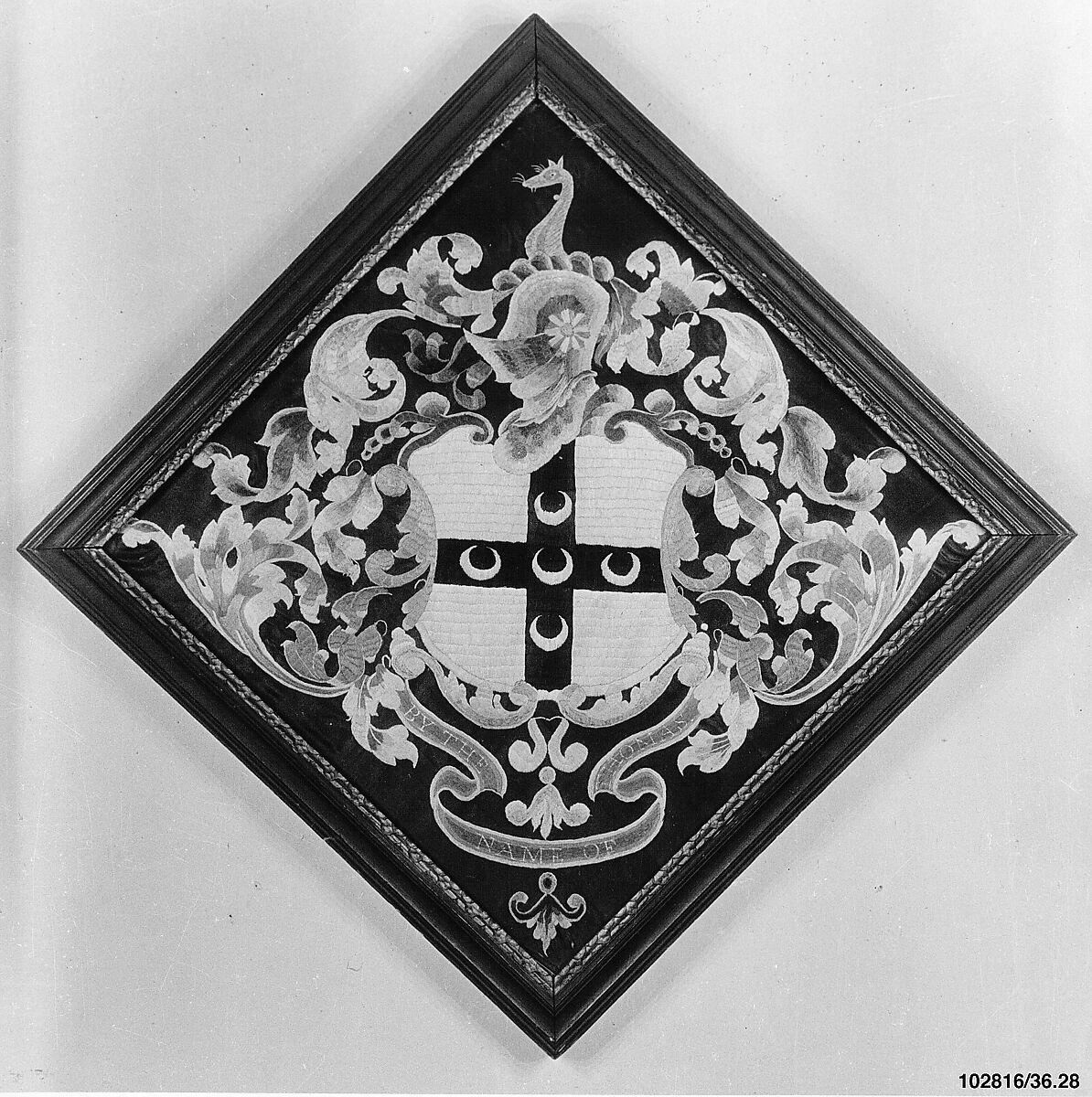 Coat of Arms, Embroidered by Mary Ann Thomas (born 1772), Silk embroidery on silk, American