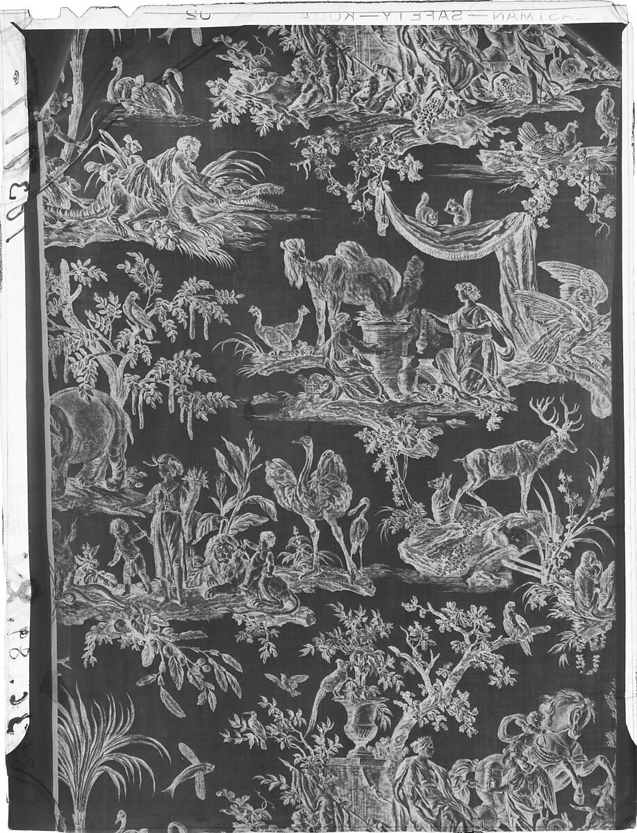 Piece, Jean-Baptiste Huet I (French, Paris 1745–1811 Paris), Cotton, copperplate printed, French 