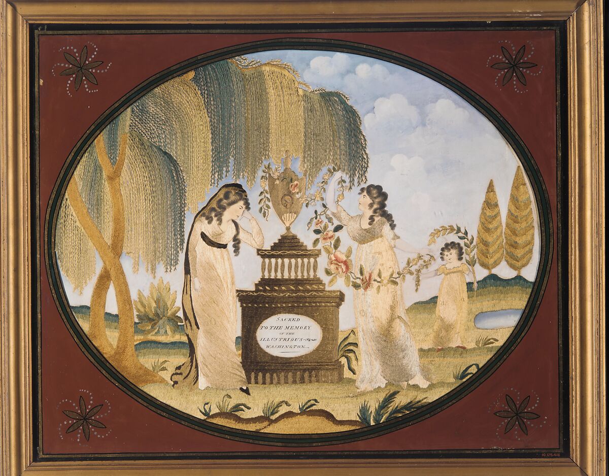 Embroidered Picture, Samuel Folwell (American, 1764–1813 Philadelphia, Pennsylvania), Silk embroidered with silk thread and decorated with paint, ink, and paper, American 
