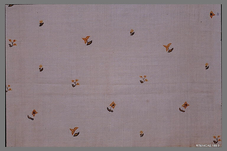 Petticoat, Linen embroidered with crewel wool, American