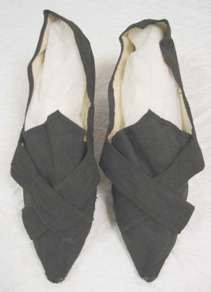 Shoes, silk, leather, linen, British