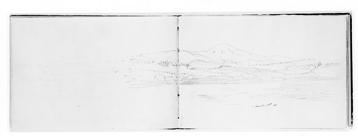 Hills and Mountains (from Sketchbook X), William Trost Richards (American, Philadelphia, Pennsylvania 1833–1905 Newport, Rhode Island), Graphite on off-white wove paper, American 