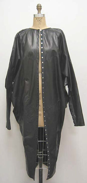 Dress, OMO Norma Kamali (American, founded 1977), leather, metal, cotton, American 