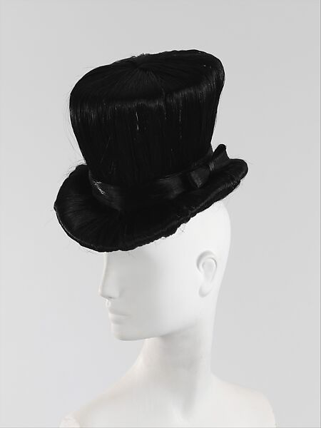 Hat, Gaultier Paris (French, founded 1997), human hair, silk, cotton, metal, French 