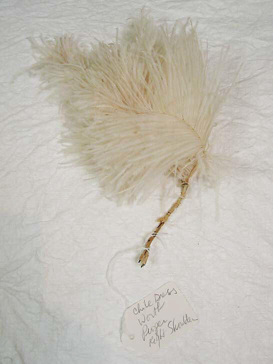 Court presentation ensemble, House of Worth (French, 1858–1956), (a) silk, metal, feathers, glass; (b–d) silk, metal; (e, f) silk; (g) feathers, silk, metal; (h–l) silk, metal, French