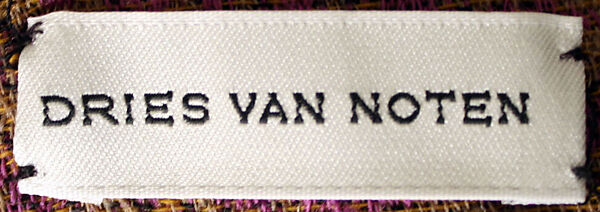 Jacket, Dries Van Noten (Belgian, born 1958), wool, cotton, Belgian