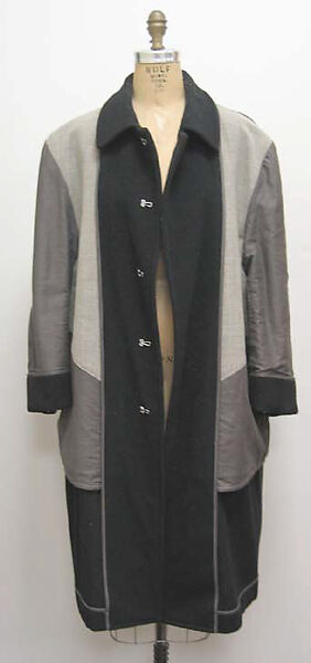 Coat, Comme des Garçons (Japanese, founded 1969), wool, synthetic, cotton, Japanese