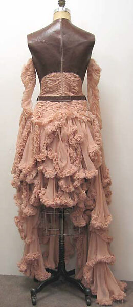 Dress, Alexander McQueen (British, founded 1992), silk, synthetic, leather, British
