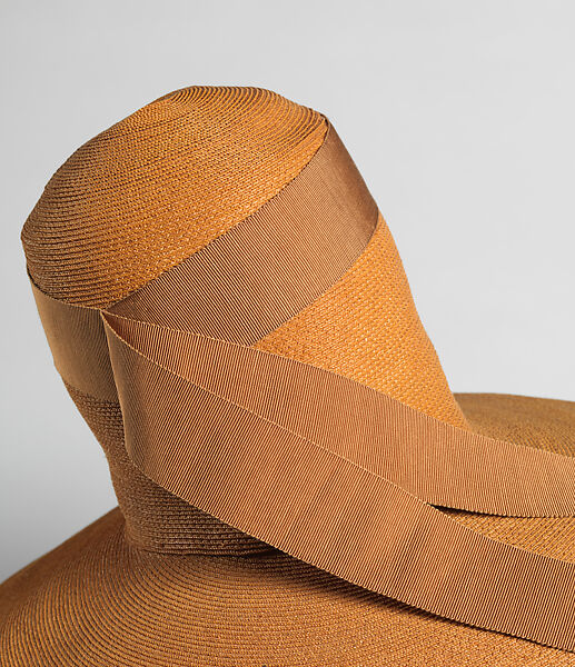 Hat, Gilbert Adrian (American, Naugatuck, Connecticut 1903–1959 Hollywood, California), straw, silk, American