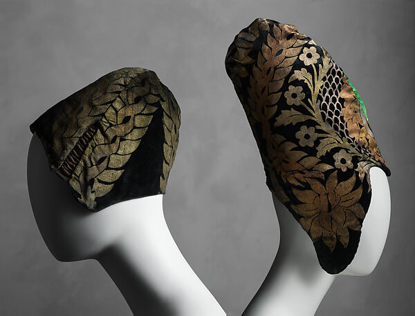 Hat, Maria Monaci Gallenga (Italian, Rome 1880–1944 Umbria), silk, metallic, Italian