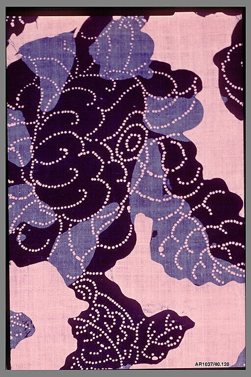 Curtain panel, blue-resist textile, Cotton, painted and block-printed resist, dyed, Indian textile for American market