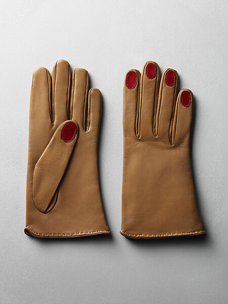 Gloves, House of Moschino (Italian, founded 1983), leather, Italian 