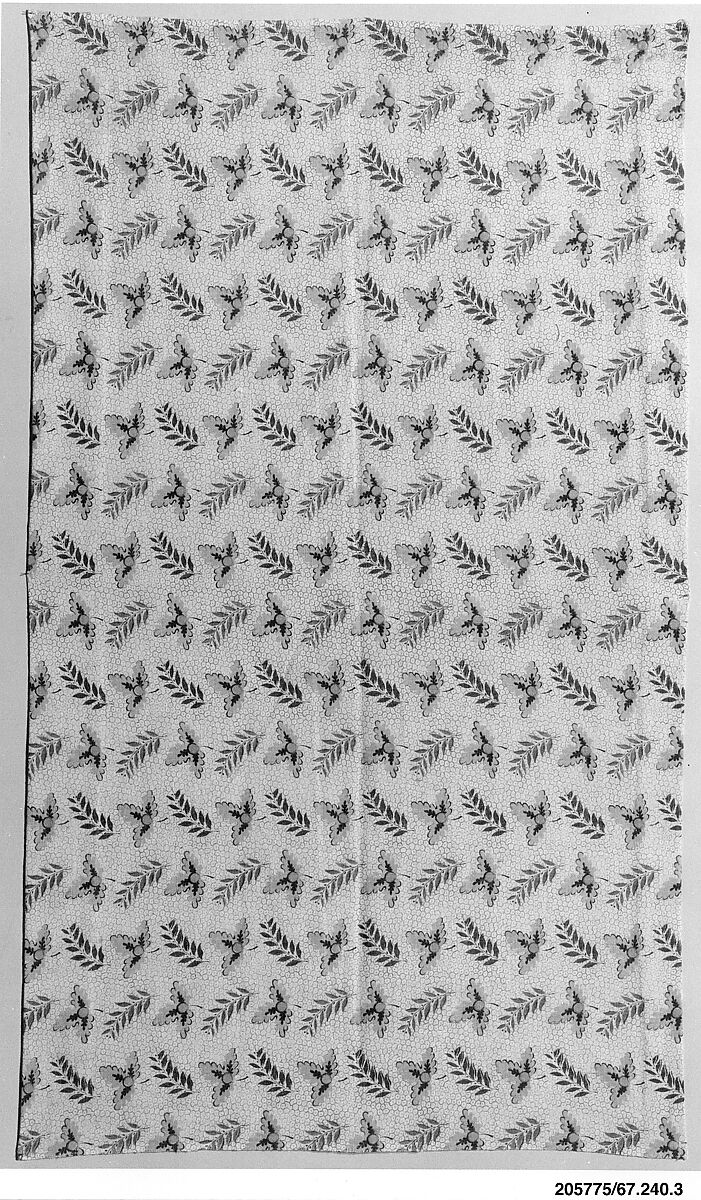 Piece, Cotton, roller-printed, American