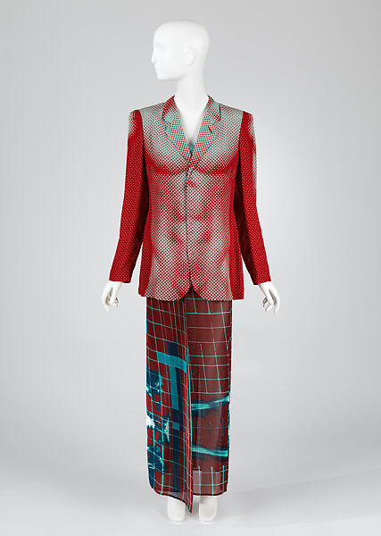 Ensemble, Jean Paul Gaultier (French, born 1952), (a) rayon, acetate, (b) rayon, metal, French 