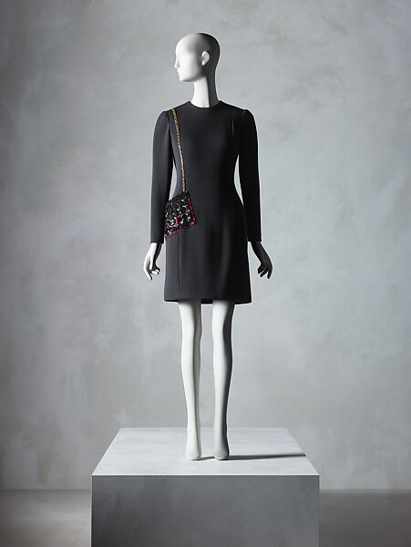Dress, House of Chanel (French, founded 1910), wool, silk, metal, French 