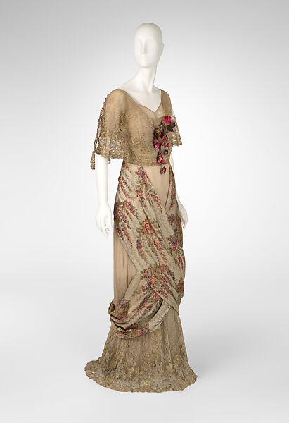 Dress, Beer (French, ca. 1890–1928), silk, metal, crystal, French