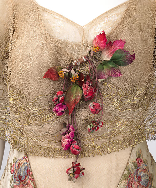 Dress, Beer (French, ca. 1890–1928), silk, metal, crystal, French