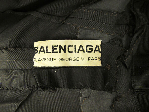 Evening ensemble, House of Balenciaga (French, founded 1937), (a-c) silk; (d, e) silk, leather; (f, g) silk, metal; (h) silk, glass, French